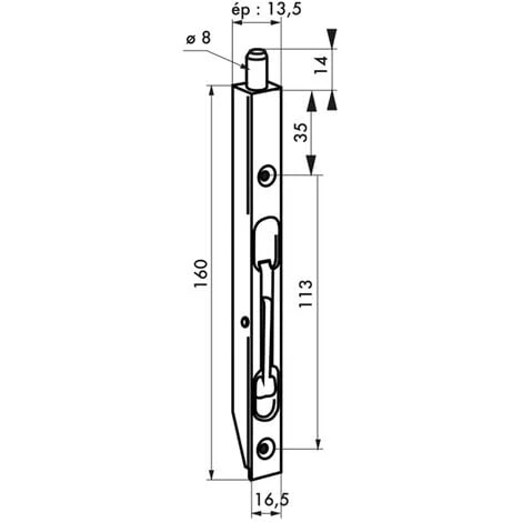 Verrou à Onglet à Bascule - Décor : Zingué - Hauteur : 160 Mm - Largeur : 16,5 Mm - Matériau : Acier - THIRARD 2 Verrou à Onglet à Bascule - Décor : Zingué - Hauteur : 160 Mm - Largeur : 16,5 Mm - Matériau : Acier - THIRARD – Image 2