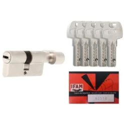Cylindre De Porte IFAM F6S à Bouton - 5 Clés - 30x30