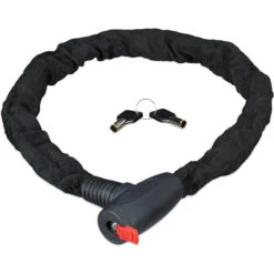 Relaxdays Antivol Vélo, Cadenas, Chaine Anti-vol, Moto, 100 Cm Long, Moto, 2 Clés, Noir