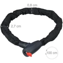 Relaxdays Antivol Vélo, Cadenas, Chaine Anti-vol, Moto, 100 Cm Long, Moto, 2 Clés, Noir 8 Relaxdays Antivol Vélo, Cadenas, Chaine Anti-vol, Moto, 100 Cm Long, Moto, 2 Clés, Noir -Optimal Serrures Magasin 14456139 4