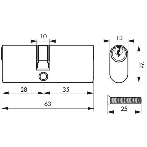 THIRARD - Cylindre à Clé Crantée Ovale 28x35mm 3 Clés 2 THIRARD - Cylindre à Clé Crantée Ovale 28x35mm 3 Clés – Image 2
