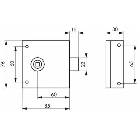 THIRARD - Serrure Horizontale En Applique à Fouillot Pour Porte Int., Pêne 1/2tour Seul, Axe 45mm, Carré 6mm, 85x76mm, Noir 2 THIRARD - Serrure Horizontale En Applique à Fouillot Pour Porte Int., Pêne 1/2tour Seul, Axe 45mm, Carré 6mm, 85x76mm, Noir – Image 2