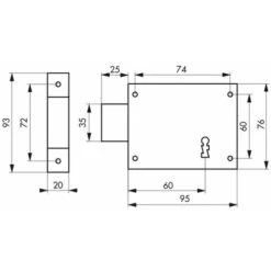 THIRARD - Serrure Horizontale En Applique à Clé Pour Porte De Cave, Pêne Seul, Gauche, Axe 60mm, 95x76mm, Noir, 1 Clé 3 THIRARD - Serrure Horizontale En Applique à Clé Pour Porte De Cave, Pêne Seul, Gauche, Axe 60mm, 95x76mm, Noir, 1 Clé -Optimal Serrures Magasin 18592774 2