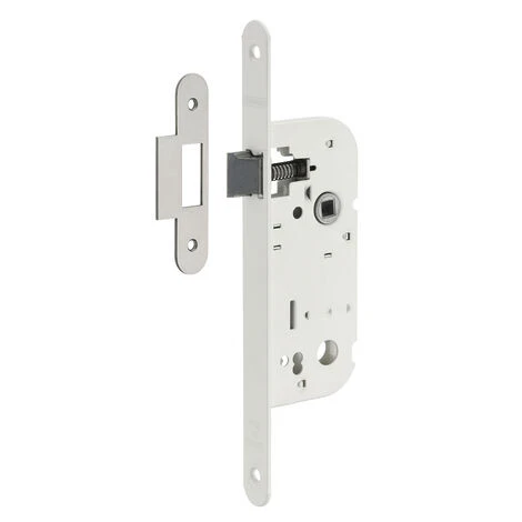 THIRARD - Serrure Encastrable Pour Porte Intérieure, Axe 40mm, Bouts Ronds, Blanc 1 THIRARD - Serrure Encastrable Pour Porte Intérieure, Axe 40mm, Bouts Ronds, Blanc