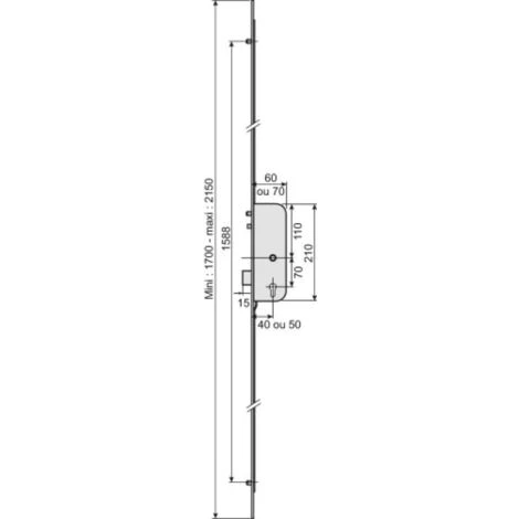 Serrure à Larder 4 Points 20215 RB Têtière De 18 Mm Axe 40 Mm 1 Serrure à Larder 4 Points 20215 RB Têtière De 18 Mm Axe 40 Mm