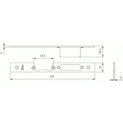 Gâche Centrale Inox Fermée En U En 220 X 24 X 6 Mm Pour Serrures Blindo Et Multiblindo Droite -Optimal Serrures Magasin 18996201 5