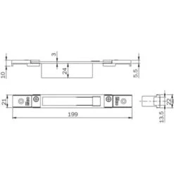 Gâche à Clamer Pour Pêne Basculant Haut Et Bas Réglable Verni Noir Pour Serrures à Larder à Têtière Filante 199 X 21 Mm -Optimal Serrures Magasin 18996849 3