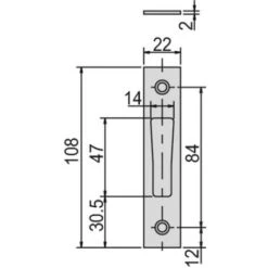Gâche En U 5046 Pour Pêne Dormant Seul Ou Pênes Haut Et Bas -Optimal Serrures Magasin 19004803 3