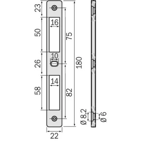 Gâche 3112 épaisseur 12 Mm Pour Pêne Dormant Et Demi-tour 3 Gâche 3112 épaisseur 12 Mm Pour Pêne Dormant Et Demi-tour – Image 3