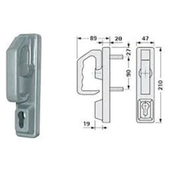 Module Douverture PR2E Pour Serrure Modèle 89 Poignée Rotative Et Trou De Cylindre