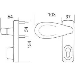 Manoeuvre Oltre Pommeau Pour Cylindre - Teinte : Blanc 9016 Mat - FAPIM -Optimal Serrures Magasin 20253144 2