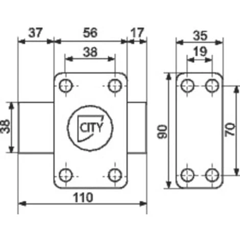 Verrou Targette à Bouton Seul - 56 Mm - City 25 - Iséo 2 Verrou Targette à Bouton Seul - 56 Mm - City 25 - Iséo – Image 2