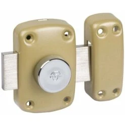 Verrou à Bouton Bronze - Cylindre 30 Mm - Pêne 110 Mm - Cyclop - Vachette