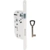 Serrure à Larder Blanche Droite à Fouillot - Clé L - Axe à 50 Mm - Série D10 - Vachette