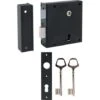 Serrure En Applique Noire Gauche à Fouillot - Clé L - Axe à 65 Mm - Alsace - JPM