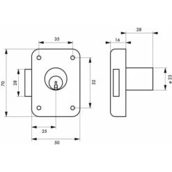 THIRARD - Serrure De Meuble En Applique Pour Porte D'ameublement, Gauche, Axe 25mm, 70x50mm, Noir, 3 Clés -Optimal Serrures Magasin 23180022 3