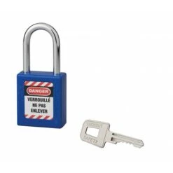 THIRARD - Cadenas De Consignation LOTO Lockout Tagout 40 Mm Anse Acier Ø 6 X 38 Mm Bleu