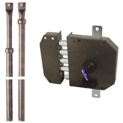 Serrure En Applique 3 Points Poussante Marron AF607514