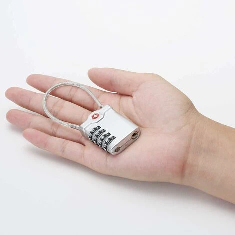 Kueatily Code 4 Chiffres Cadenas Bagage Pour Valise Voyage Cadenas Casier Collège Avec Fonction D'alerte Bagages Ouverts Et Cable En Acier (Argent)-1 Article 2 Kueatily Code 4 Chiffres Cadenas Bagage Pour Valise Voyage Cadenas Casier Collège Avec Fonction D'alerte Bagages Ouverts Et Cable En Acier (Argent)-1 Article – Image 2