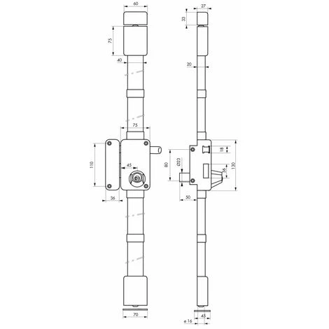 THIRARD - Serrure En Applique Beluga à Tirage Pour Porte D'entrée, Gauche, 3 Pts, Cylindre HG5 Ø23mm, Axe 45mm, Marron, 4 Clés 2 THIRARD - Serrure En Applique Beluga à Tirage Pour Porte D'entrée, Gauche, 3 Pts, Cylindre HG5 Ø23mm, Axe 45mm, Marron, 4 Clés – Image 2