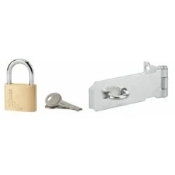 THIRARD - Kit Porte-cadenas Pour Coffres Et Portes, 100mm, Zingué + Cadenas 40mm