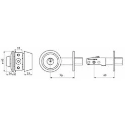 THIRARD - Serrure Horizontale Tubulaire En Applique à Bouton Pour Porte D'entrée, Axe Réglable, Doré, 3 Clés -Optimal Serrures Magasin 30441812 3