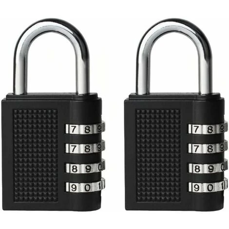 AIDUCHO 2PCS Serrures à Combinaison Cadenas Extérieur Pour L'école Locker Boîte Outils Pad Lock Petit Combo Digit Sports Gate Réinitialisable Code 4 Chiffres Casier Exterieur Serrure Clé (Noir) 1 AIDUCHO 2PCS Serrures à Combinaison Cadenas Extérieur Pour L'école Locker Boîte Outils Pad Lock Petit Combo Digit Sports Gate Réinitialisable Code 4 Chiffres Casier Exterieur Serrure Clé (Noir)