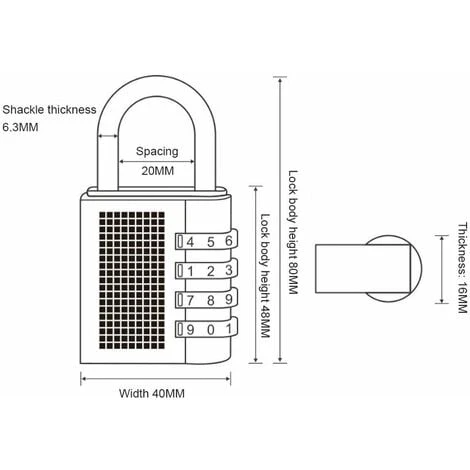 AIDUCHO 2PCS Serrures à Combinaison Cadenas Extérieur Pour L'école Locker Boîte Outils Pad Lock Petit Combo Digit Sports Gate Réinitialisable Code 4 Chiffres Casier Exterieur Serrure Clé (Noir) 2 AIDUCHO 2PCS Serrures à Combinaison Cadenas Extérieur Pour L'école Locker Boîte Outils Pad Lock Petit Combo Digit Sports Gate Réinitialisable Code 4 Chiffres Casier Exterieur Serrure Clé (Noir) – Image 2