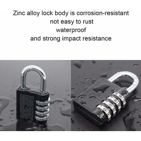 AIDUCHO 2PCS Serrures à Combinaison Cadenas Extérieur Pour L'école Locker Boîte Outils Pad Lock Petit Combo Digit Sports Gate Réinitialisable Code 4 Chiffres Casier Exterieur Serrure Clé (Noir) 3 AIDUCHO 2PCS Serrures à Combinaison Cadenas Extérieur Pour L'école Locker Boîte Outils Pad Lock Petit Combo Digit Sports Gate Réinitialisable Code 4 Chiffres Casier Exterieur Serrure Clé (Noir) – Image 3