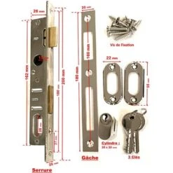 Serrure Monopoint Axe 15 Mm Encastrer + Gâche Klose Besser -Optimal Serrures Magasin 35080001 2