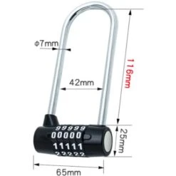 Cadenas De Combinaison à 5 Chiffres - Verrou De 148mm Robuste Robuste - Facile à Utiliser Et Réinitialisable - Petit Cadenas Pour Casiers, Extérieurs, Usage Intérieur, Conteneurs Et Portes -Optimal Serrures Magasin 38222104 3