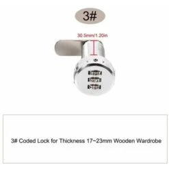 Serrure à Code Macaron Serrure Codée D'armoires De Tiroirnumérique Mécanique Code à Combinaison 3 Chiffres En Alliage De Zinc(17-23mm Wooden Wardrobe) -Optimal Serrures Magasin 42741300 3