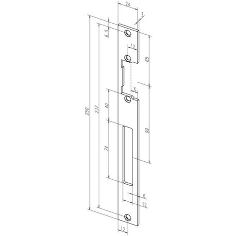Plaque De Frappe Plate 690 Inox Ma Rect.B.24xL.250mm DIN Gauche/droit ASSA ABLOY 1 Plaque De Frappe Plate 690 Inox Ma Rect.B.24xL.250mm DIN Gauche/droit ASSA ABLOY