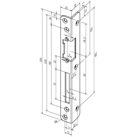 Gâche De Sécurité Coudée .069 S.3mm Acier, Blanc DIN Gauche ASSA ABLOY 1 Gâche De Sécurité Coudée .069 S.3mm Acier, Blanc DIN Gauche ASSA ABLOY