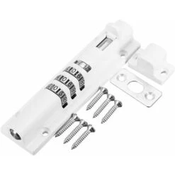 Combinaison Code Mécanisme De Verrouillage De Porte Verrou De Sécurité (avec Accessoires De Fixation (Blanc)
