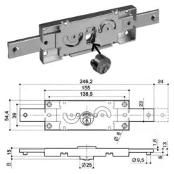 Serrure Rideau Métallique PREFER A211.0012 (varié)