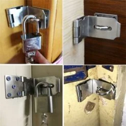 Boucles De Loquet De Porte à Angle Droit En Acier Inoxydable à 90 Degrés,verrou Coulissant,cadenas à Cadenas Lourd, Loquet De Porte à Angle Droit à 90 Degrés, Verrou De Porte Haute Sécurité Guazhuni. -Optimal Serrures Magasin 47436557 5