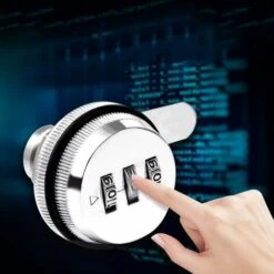 Serrure à Came à Combinaison De Code,2 Pièces Serrure à Combinaison De Tiroir,Serrure à Came à Languette Rotative Pour Boîte à Outils Pour Armoire à Tiroirs De Bureau Guazhuni (Argent) -Optimal Serrures Magasin 47436570 3