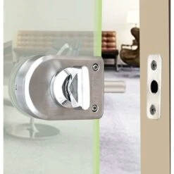 Serrure De Porte Sécurité Anti-Vol De Porte En Verre Verrou D'acier Inoxydable De 10-12mm Ouvrez/Fermez L'utilisation De Salle Bains Bureau D'hôtel De Maison Guazhuni （Argent） -Optimal Serrures Magasin 47436593 5