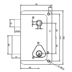 Serrure En Applique Axe à 45mm Verticale Noire Ouverture à Droite -Optimal Serrures Magasin 50850853 2