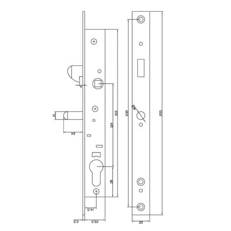 Serrure De Portail à Crochet à Larder Axe à 13,5 Mm + Cylindre 60 Mm + Gâche 2 Serrure De Portail à Crochet à Larder Axe à 13,5 Mm + Cylindre 60 Mm + Gâche – Image 2