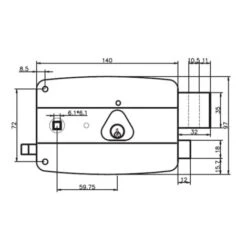 Serrure En Applique Axe à 60mm Horizontale Noire Ouverture à Droite 3 Serrure En Applique Axe à 60mm Horizontale Noire Ouverture à Droite -Optimal Serrures Magasin 50852899 2