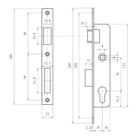 Serrure De Portail à Larder à Trou De Cylindre Axe à 20 Mm Chromée + Gâche 2 Serrure De Portail à Larder à Trou De Cylindre Axe à 20 Mm Chromée + Gâche – Image 2