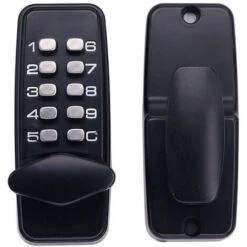 Verrou De Porte à Code Numérique Chromé Résistant Aux Intempéries - Bouton De Verrouillage à Combinaison Serrure De Porte à Combinaison Mécanique étanche Noir-Macaron