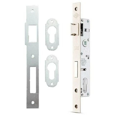 Serrure De Portail à Larder Trou Inox De Cylindre Européen I Axe A 25mm + Gâche 1 Serrure De Portail à Larder Trou Inox De Cylindre Européen I Axe A 25mm + Gâche