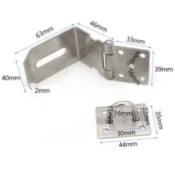 90 Degrés Moraillon De Cadenas Avec Cadenas Et Vis, Moraillon De Loquet De Porte En Acier Inox, Moraillon Cadenas à Angle Droit Indéformable Pour Porte En Bois, Jardin, Fenêtres, Armoires, Garage LO-R -Optimal Serrures Magasin 56773538 3