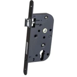 Optimal Serrures Magasin 33 Serrure "KLOSE Besser" Monopoint- Encastrée - Noire - Axe 50 Mm - Epaisseur 14 Mm - Carré De 7 Mm.Trou Cylindre.