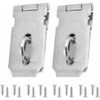 DENUOTOP Quincaillerie De Porte Et De Fenêtre 2Pcs Moraillon Résistant Et Agrafe Serrure, Acier Inoxydable Porte Verrous, Porte Fermoir Avec 16Pcs Des Vis, 4 Pouces