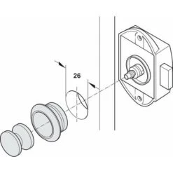 Serrure à Pêne Dormant En Applique Blanc Push Lock Axe 25mm Fermeture Porte Portail Meuble Salle De Bain Cuisine Universel -Optimal Serrures Magasin 60789032 3