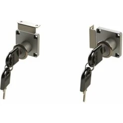 Serrure à Pêne Dormant Acier Chromé En Applique Avec Clé Pliante, Rosace, Gâche Cylindre à Paillettes Axe D = 24mm Meuble Porte -Optimal Serrures Magasin 61062951 4